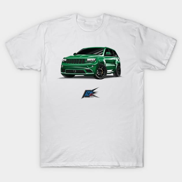 jeep cherokee srt8 green T-Shirt by naquash